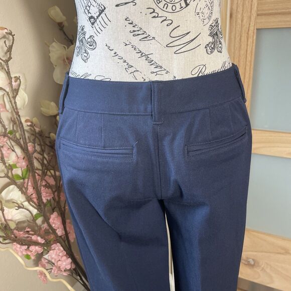 Talbots Pants Womens 4 Petite Blue Straight Leg Flat Front Trousers Slacks - Picture 6 of 9